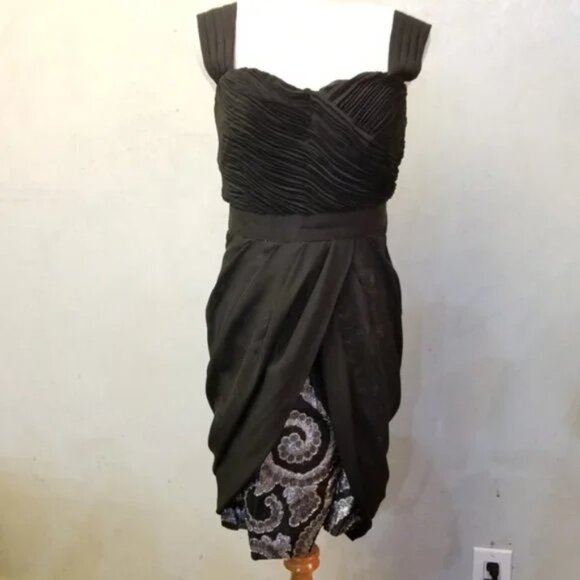 Phoebe Couture metallic overlay dress women's size 8 (M32) - Picture 6 of 6